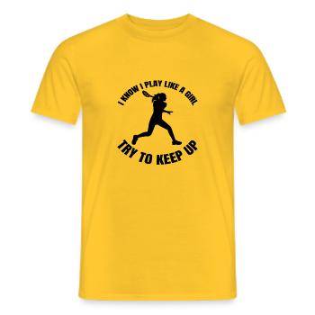 Tennis Tennis Player Girls Tennis Club Women - Men's T-Shirt - yellow - Front - AI Model Male 178 dark (178cm)