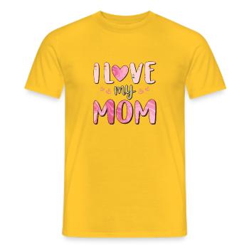 J’aime ma mère - T-shirt homme - jaune - Devant - AI Model Male 178 dark (178cm)