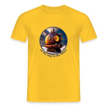 En route vers l’avenir - T-shirt homme - jaune - Devant - AI Model Male 178 dark (178cm)