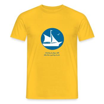 Sailboat - for relaxing days on the water! - Men's T-Shirt - yellow - Front - AI Model Male 178 dark (178cm)