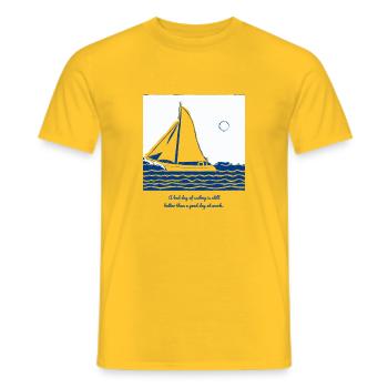 Sailboat - for relaxing days on the water! - Men's T-Shirt - yellow - Front - AI Model Male 178 dark (178cm)