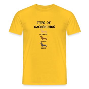 Dachshund Typs - Einzigartiges Design - Männer T-Shirt - Gelb - Vorne - AI Model Male 178 dark (178cm)