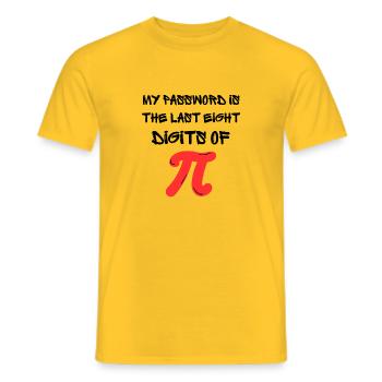 Mein Passwort sind die letzten acht Ziffern von Pi, Mathematik - Männer T-Shirt - Gelb - Vorne - AI Model Male 178 dark (178cm)