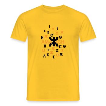 AMAZIGH SYMBOL BERBER Z IMAZIGHEN KABYLEN JUWEL - Männer T-Shirt - Gelb - Vorne - AI Model Male 178 dark (178cm)