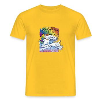 Pride unicorn - Men's T-Shirt - yellow - Front - AI Model Male 178 dark (178cm)