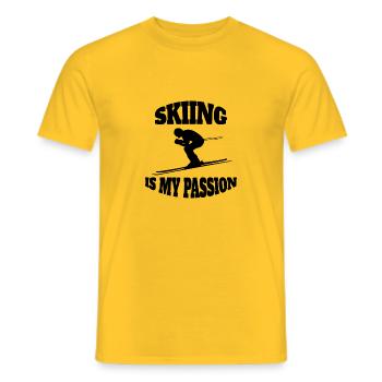 Skiers Skiing Outfit Skiing Skiing Ski Design - Men's T-Shirt - yellow - Front - AI Model Male 178 dark (178cm)