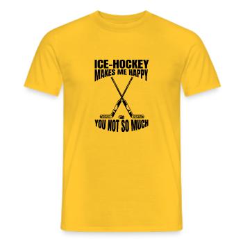 Joueur de hockey sur glace Fan de hockey sur glace Équipe de hockey sur glace - T-shirt homme - jaune - Devant - AI Model Male 178 dark (178cm)