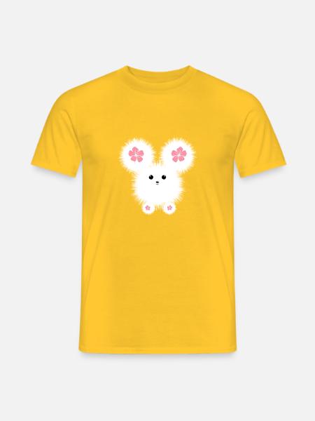 WHITE POMERANIAN DOG - Männer T-Shirt - Gelb