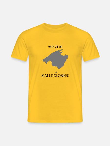 Auf gehts zum Malle Closing! Party, Mallorca, JGA! - Männer T-Shirt - Gelb