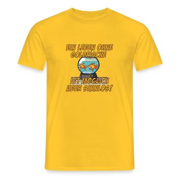 Ein Leben ohne Goldfisch ist möglich aber sinnlos - Männer T-Shirt - Gelb - Vorne - AI Model Male 178 dark (178cm)