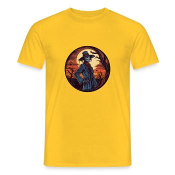 Épouvantail prêt pour Halloween - T-shirt homme - jaune - Devant - AI Model Male 178 dark (178cm)