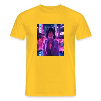 Japon - T-shirt homme - jaune - Devant - AI Model Male 178 dark (178cm)