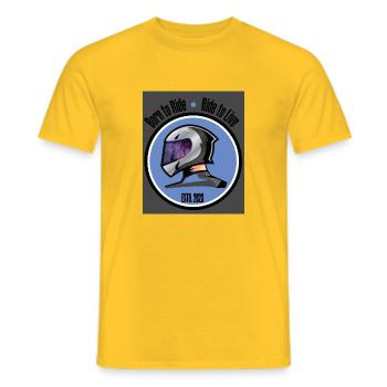 Born to Ride, Ride to Live - Männer T-Shirt - Gelb - Vorne - AI Model Male 178 dark (178cm)