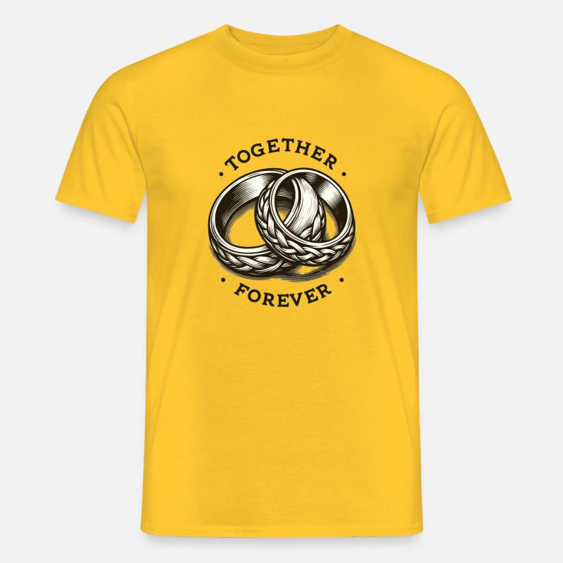 Verschlungene Eheringe - Männer T-Shirt - Gelb