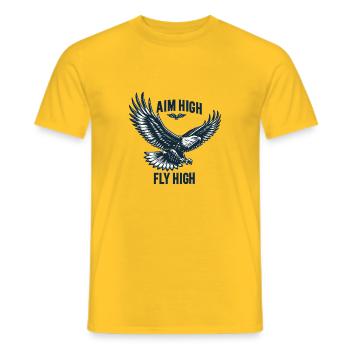 Majestic eagle in flight - Men's T-Shirt - yellow - Front - AI Model Male 178 dark (178cm)