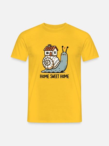 Schnecke mit Haus - Männer T-Shirt - Gelb