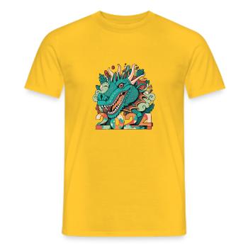 FROHES NEUES JAHR DRACHE 2024 - Männer T-Shirt - Gelb - Vorne - AI Model Male 178 dark (178cm)