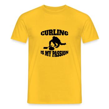 Curling Curling Players Curling Team Curling Club - Men's T-Shirt - yellow - Front - AI Model Male 178 dark (178cm)