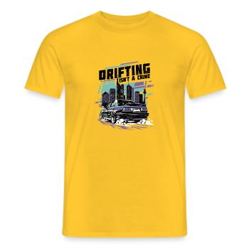 Drifting Is Not A Crime - Car Lover Gift - Men's T-Shirt - yellow - Front - AI Model Male 178 dark (178cm)