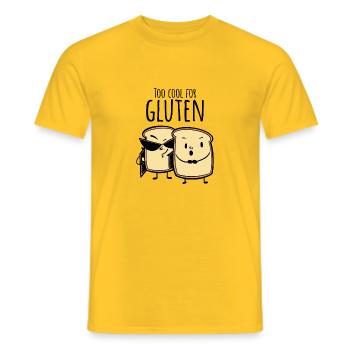Trop cool pour le gluten - Funny Celiac Design - T-shirt homme - jaune - Devant - AI Model Male 178 dark (178cm)