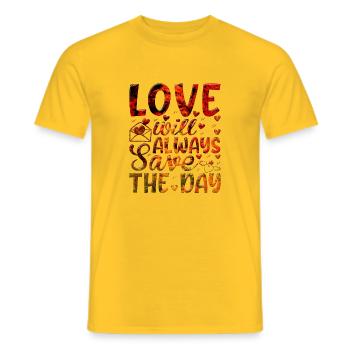 Love me Valentine Happy Valentines Valentines - Men's T-Shirt - yellow - Front - AI Model Male 178 dark (178cm)