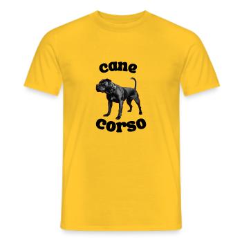 Cane Corso - Men's T-Shirt - yellow - Front - AI Model Male 178 dark (178cm)