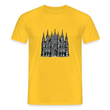 Gotische Kathedrale Architektur - Männer T-Shirt - Gelb - Vorne - AI Model Male 178 dark (178cm)