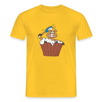 Old boar takes a bath - Men's T-Shirt - yellow - Front - AI Model Male 178 dark (178cm)