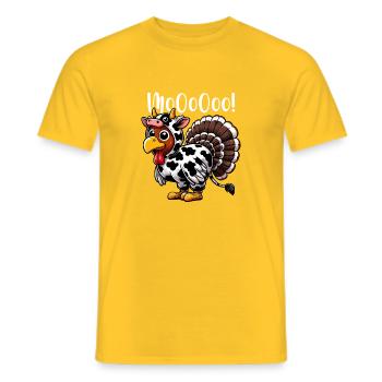Moo Funny Thanksgiving - Men's T-Shirt - yellow - Front - AI Model Male 178 dark (178cm)