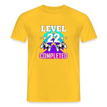anniversaire de jeu haha comme - T-shirt homme - jaune - Devant - AI Model Male 178 dark (178cm)