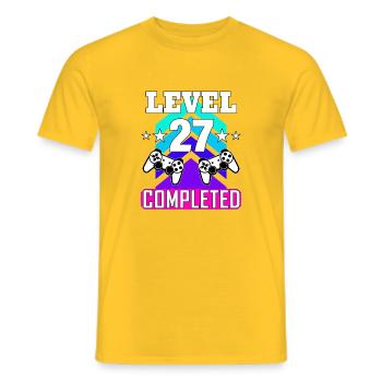 gaming geburtstag haha wie - Männer T-Shirt - Gelb - Vorne - AI Model Male 178 dark (178cm)