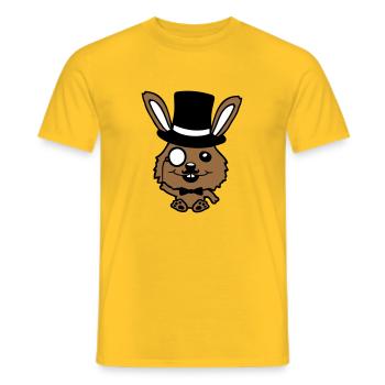 Sir Bunny Monocle Glasses Beard Top Hat Mr. Mr. - Men's T-Shirt - yellow - Front - AI Model Male 178 dark (178cm)
