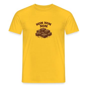 Brownies Nom Nom Nom Brownie Eater Brownie - Men's T-Shirt - yellow - Front - AI Model Male 178 dark (178cm)