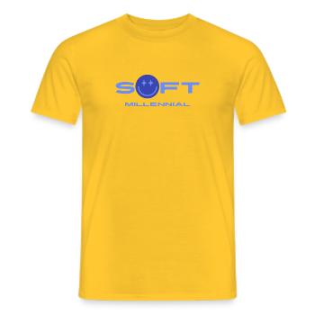 Soft Millennial Logo - Männer T-Shirt - Gelb - Vorne - AI Model Male 178 dark (178cm)