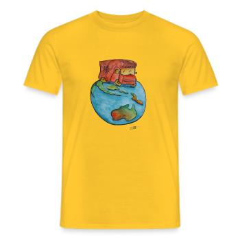 en route to Australia - Men's T-Shirt - yellow - Front - AI Model Male 178 dark (178cm)