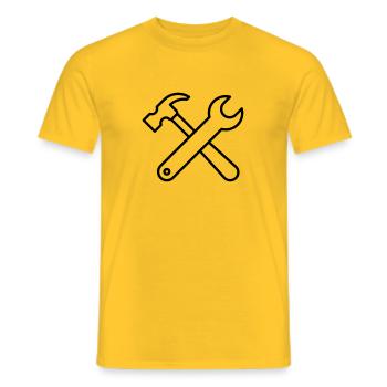 Wrench and hammer - Men's T-Shirt - yellow - Front - AI Model Male 178 dark (178cm)