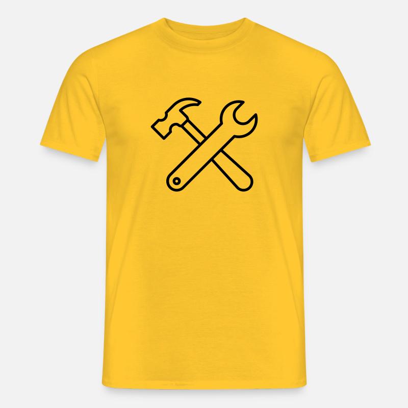 Chiave inglese e martello - T-shirt uomo - giallo