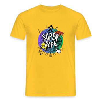 Superpapa - T-shirt homme - jaune - Devant - AI Model Male 178 dark (178cm)