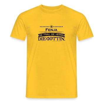 geburtstag legende goettin Fenja - Männer T-Shirt - Gelb - Vorne - AI Model Male 178 dark (178cm)