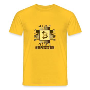 cryptomonnaie - T-shirt homme - jaune - Devant - AI Model Male 178 dark (178cm)