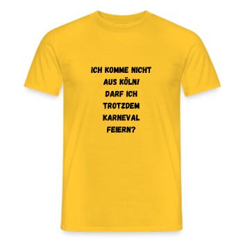 Partyspruch für Karneval, Kölle Alaaf - Kostümidee - Männer T-Shirt - Gelb - Vorne - AI Model Male 178 dark (178cm)