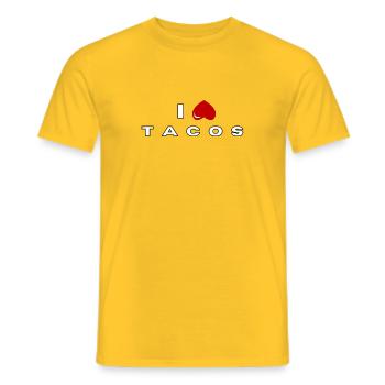 Je déteste les tacos - T-shirt homme - jaune - Devant - AI Model Male 178 dark (178cm)