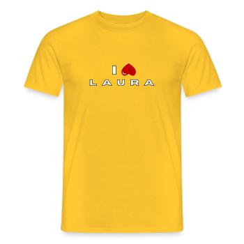 Ich hasse Laura - Männer T-Shirt - Gelb - Vorne - AI Model Male 178 dark (178cm)