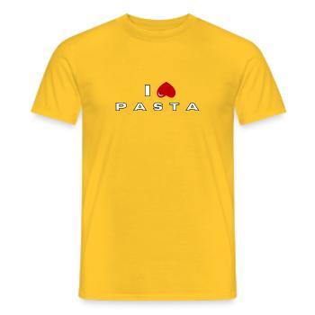 I hate Pasta - Men's T-Shirt - yellow - Front - AI Model Male 178 dark (178cm)
