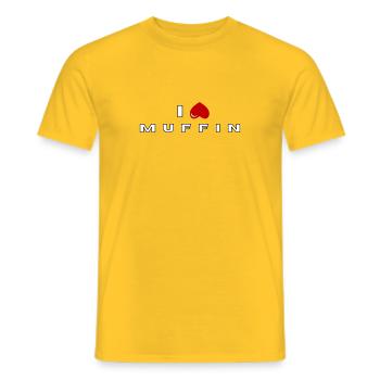 I hate Muffin - Men's T-Shirt - yellow - Front - AI Model Male 178 dark (178cm)