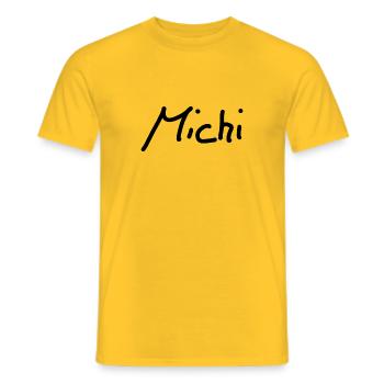 Michi - T-shirt homme - jaune - Devant - AI Model Male 178 dark (178cm)