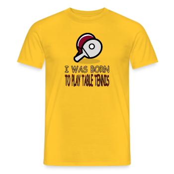 Jouer au tennis de table Tennis de table Idée cadeau - T-shirt homme - jaune - Devant - AI Model Male 178 dark (178cm)