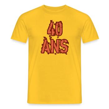 40 ANS - T-shirt homme - jaune - Devant - AI Model Male 178 dark (178cm)