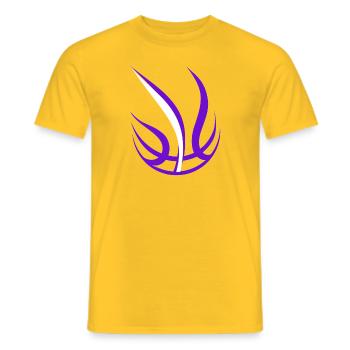 T-shirts, sweats à capuche, casquettes de basket-ball au design Flamen - T-shirt homme - jaune - Devant - AI Model Male 178 dark (178cm)
