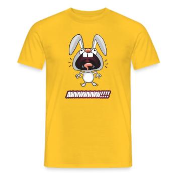 Lustiger Comic Hase! - Männer T-Shirt - Gelb - Vorne - AI Model Male 178 dark (178cm)